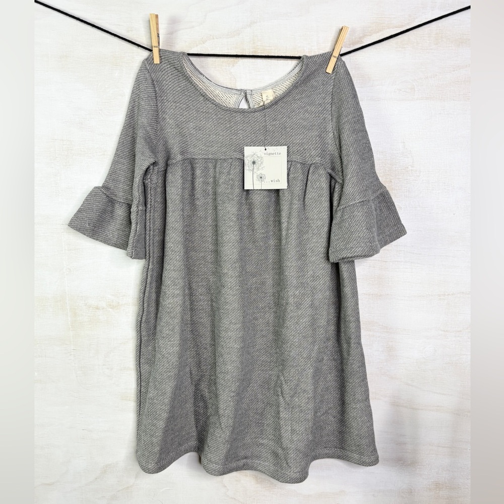 Charming Gray Kids Vignette Casual Dress